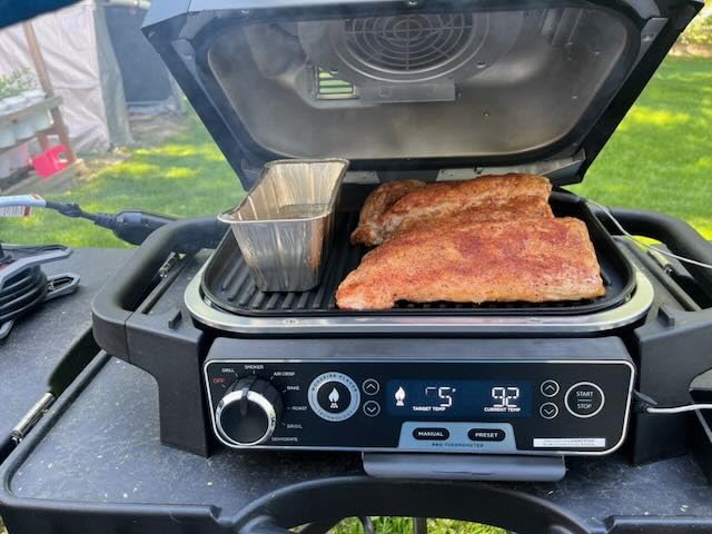 Ninja OG751 Woodfire Pro Outdoor Grill Built-In Thermometer, 7-in-1 Master Grill, BBQ Smoker, & Outdoor Air Fryer Plus Bake, Roast, Dehydrate & Broil, Woodfire Technology, Weather-Resistant, Grey XL customer photo 2