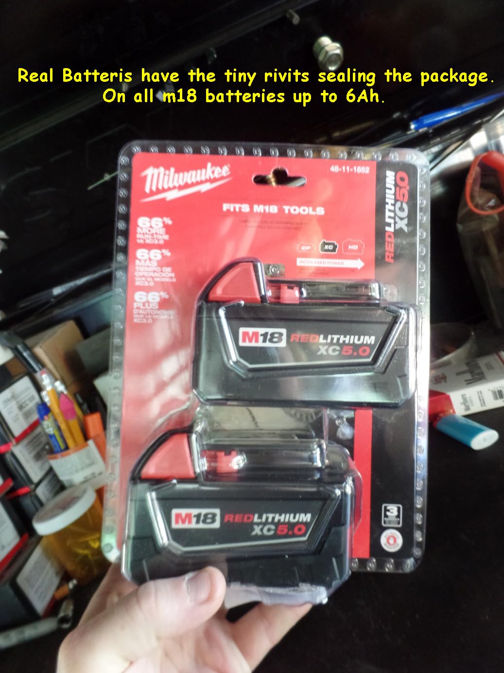 48-11-1850R M18 18V 5Ah XC Extended Capacity Resistant Battery 2 Pack, (48-11-1850Rx2) customer photo 2