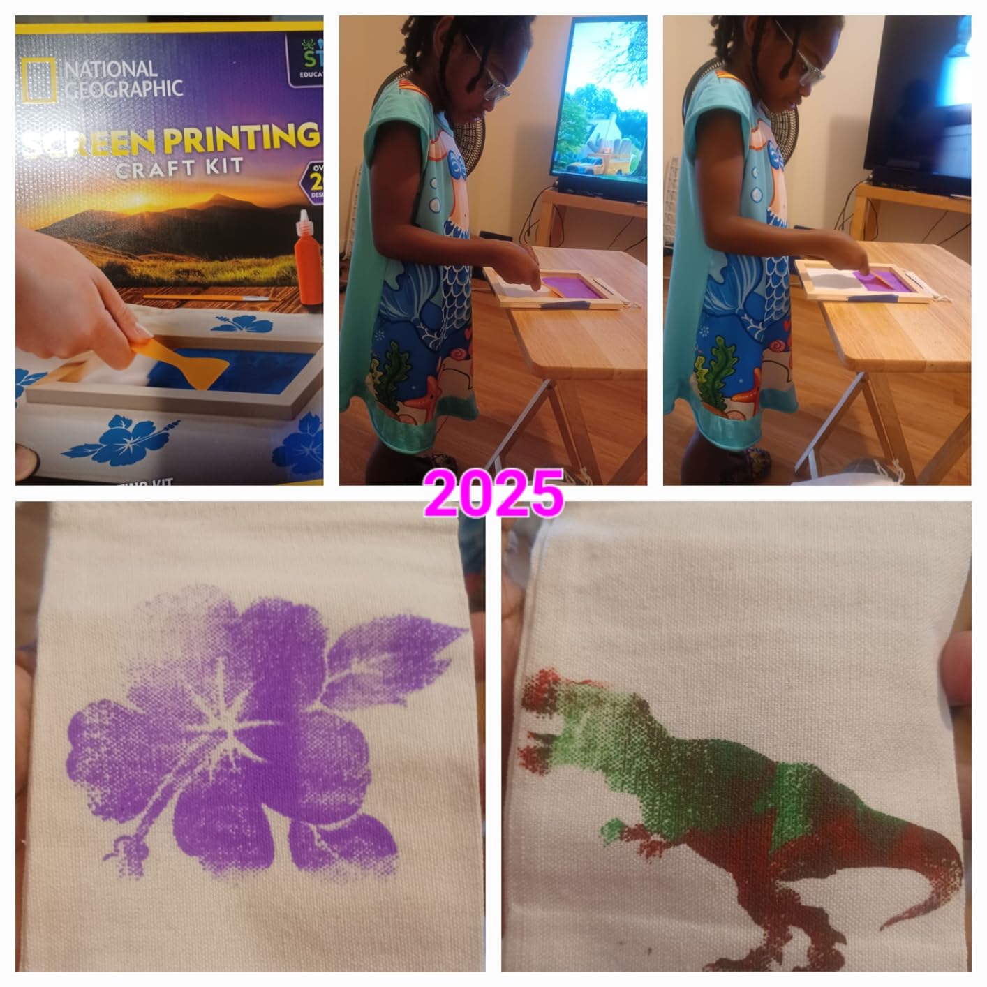 NATIONAL GEOGRAPHIC Kids Screen Printing Kit - Arts and Crafts Silk Screen Printing Kit with Fabric Paint, Frame, Stencils & Squeegee Plus Drawstring Bag & More, Screen Print, Silkscreening Kit customer photo 1