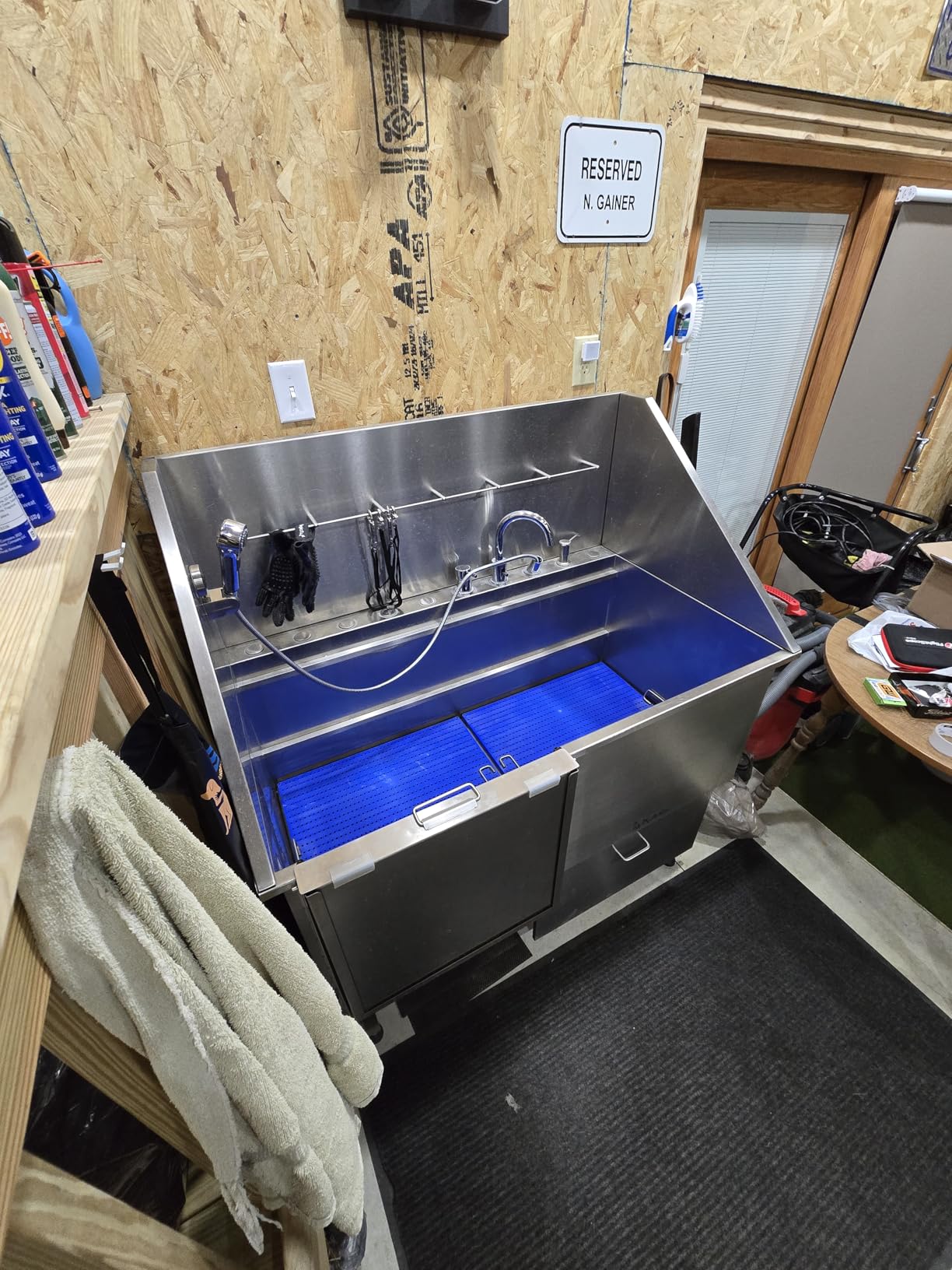 KANIS Professional Dog Washing Station 304 Stainless Steel Pet Wash Sink & Grooming Bathtub w/Shower, Floor Grates and Storage for Large, Medium & Small Pets (Silver, 50 Inches, Left Ramp, 1 Drawer) customer photo 1