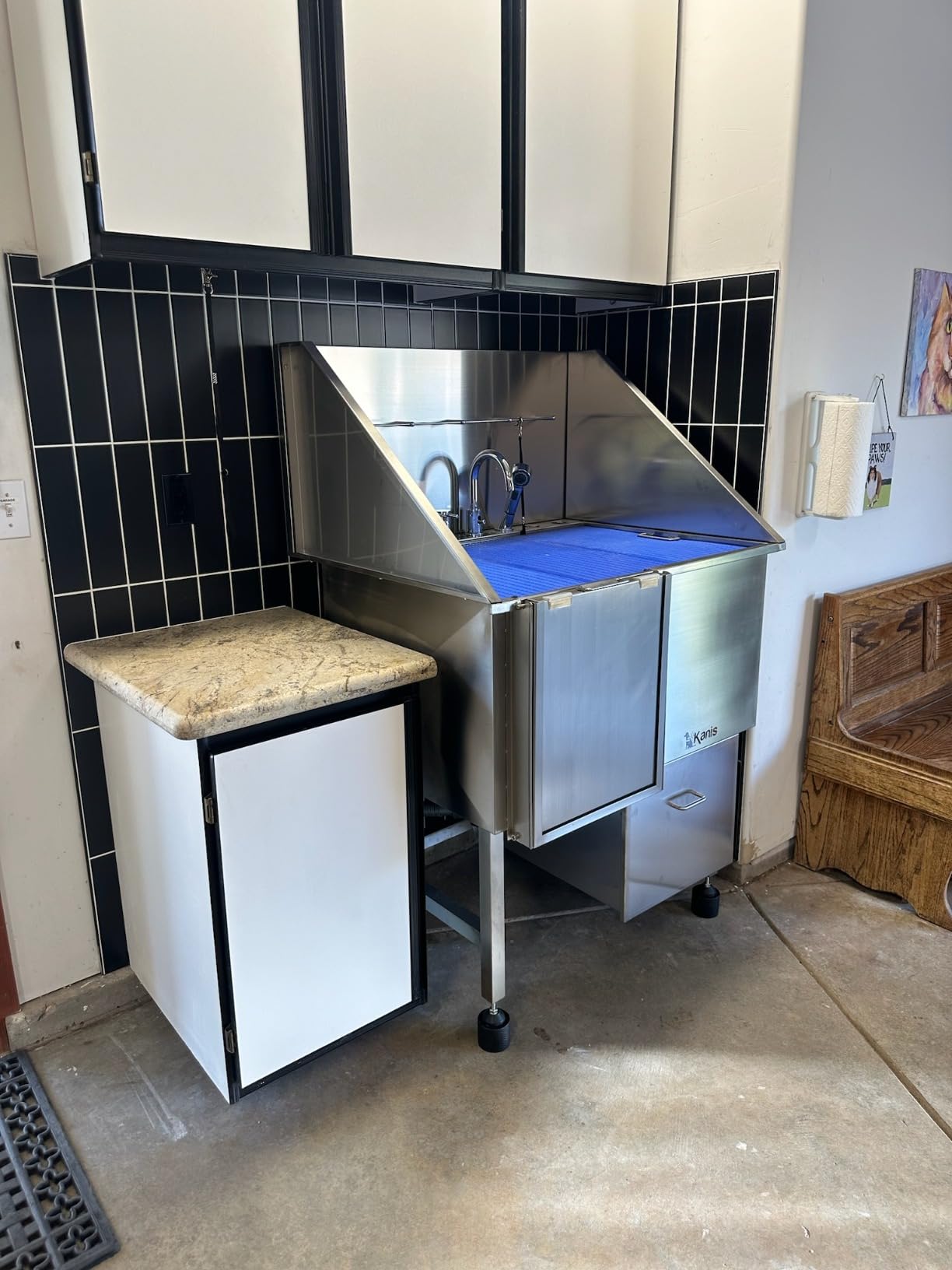 KANIS Professional Dog Washing Station 304 Stainless Steel Pet Wash Sink & Grooming Bathtub w/Shower, Floor Grates and Storage for Large, Medium & Small Pets (Silver, 50 Inches, Left Ramp, 1 Drawer) customer photo 2