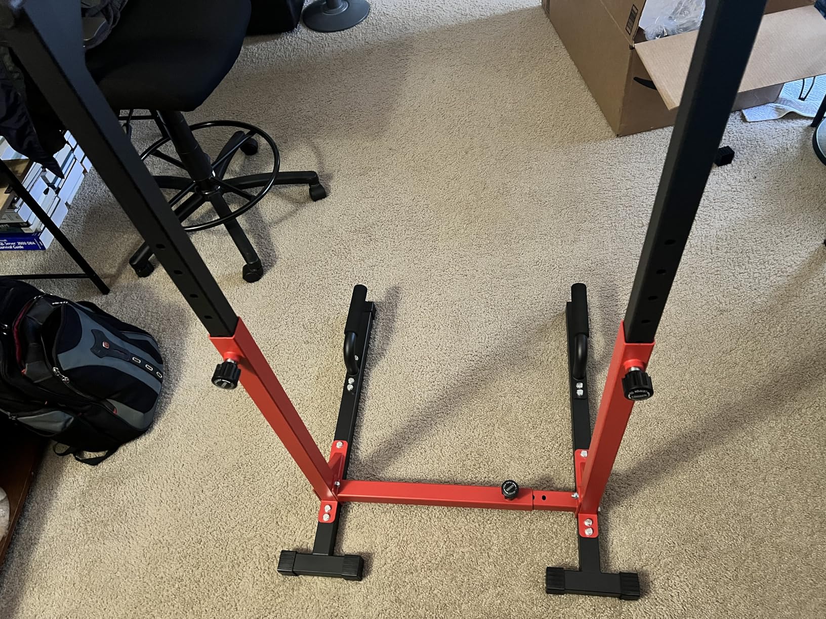 SELEWARE Heavy Duty Dip Bar, Adjustable Width & Height Dip Station Home Gym Fitness Equipment, 800lbs Capacity, Multifunctional Strength Training Dip Stand with Push Up Bar for Tricep Dips, L-Sits customer photo 2