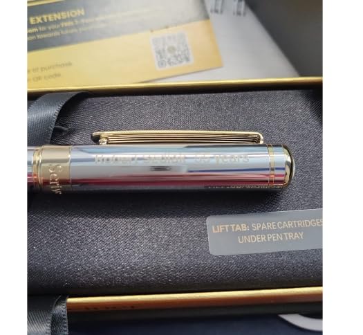 Scriveiner Midnight Blue Fountain Pen - Stunning Luxury Pen with Chrome Appointments, Schmidt Nib (Fine), Best Pen Gift Set for Men & Women, Professional, Executive, Office, Nice Pens customer photo 1
