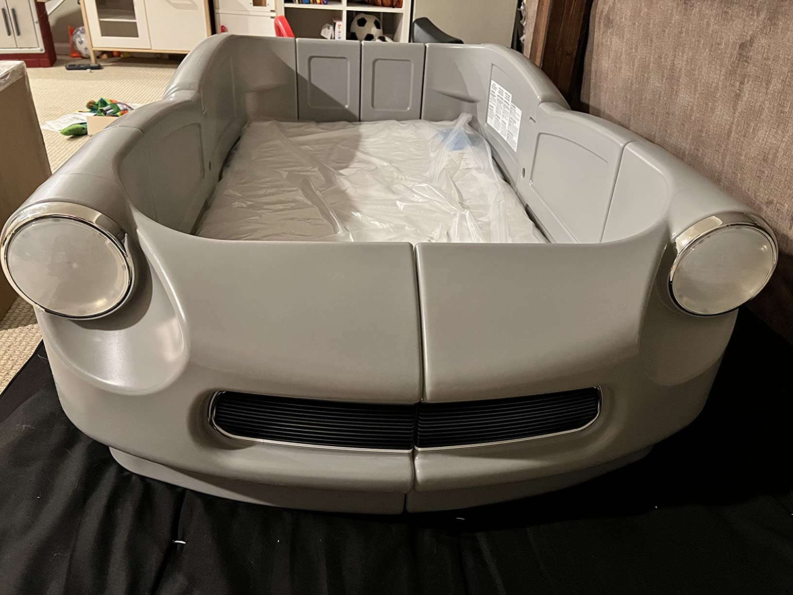 Step2 Roadster Toddler-to-Twin Bed, Transition Race Car Bed for Boys & Girls, Adjustable, Gray customer photo 2