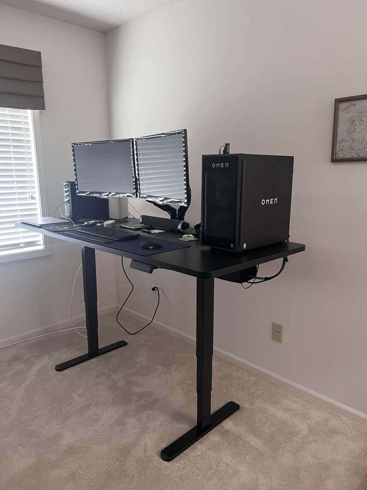 VIVO Electric 71 x 36 in Dual Motor Sit Stand Desk, Memory Height Adjustment, 2B Series, Black Top Black Frame, DESK-KIT-2B7B-36 customer photo 1