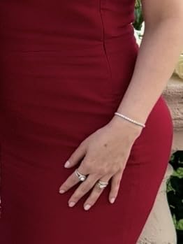 Swarovski Matrix Tennis Bracelet, Round Cut Crystals, Pink, Blue, Black, Clear, Rhodium, Gold-Tone and Rose Gold-Tone Finishes customer photo 2
