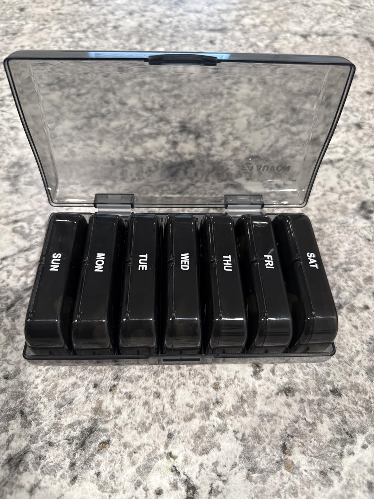 AUVON XL Weekly Pill Organizer 2 Times a Day, Pill Box 7 Day with One-Side Large Openings for Easy to Use, Black Privacy Protection AM PM Pill Case for Medication, Vitamins, Fish Oils, Supplements customer photo 2