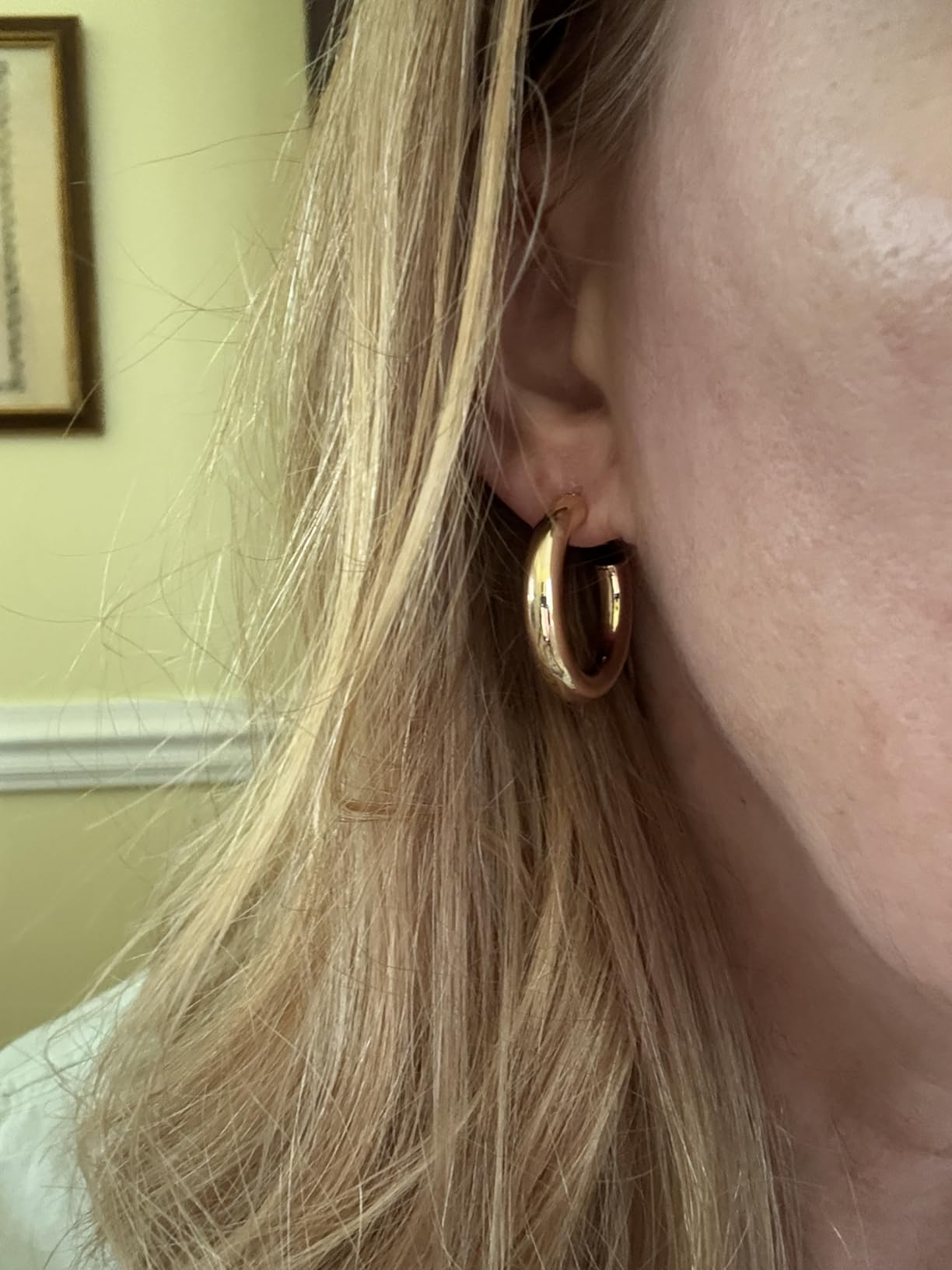 Yesteel 9 Pairs Gold Hoop Earrings for Women, 14K Real Gold Plated Chunky Hoop Earrings Set for Women Hypoallergenic Thick Lightweight Earring for Womens Jewelry Gifts customer photo 2