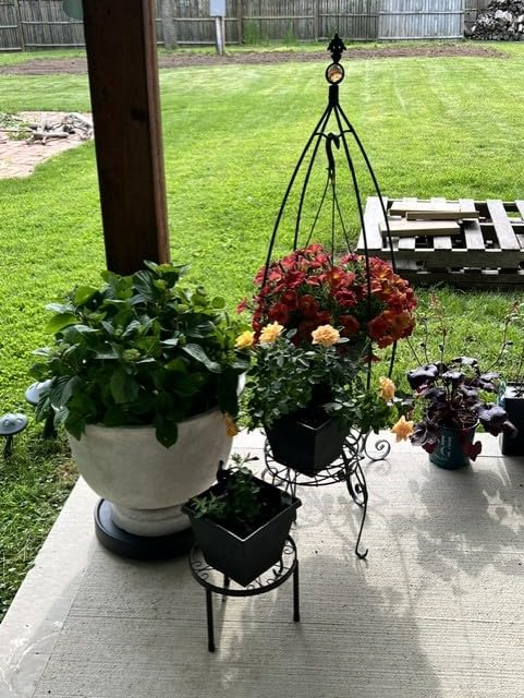 Linpla 5-Pack Decent Metal Plant Stands, Heavy Duty Flower Pot Stands for Multiple Plant, Anti-Rust Iron Plant Pot Shelf, Decoration Racks for Home Indoor and Outdoor (5 Pack Black) customer photo 1