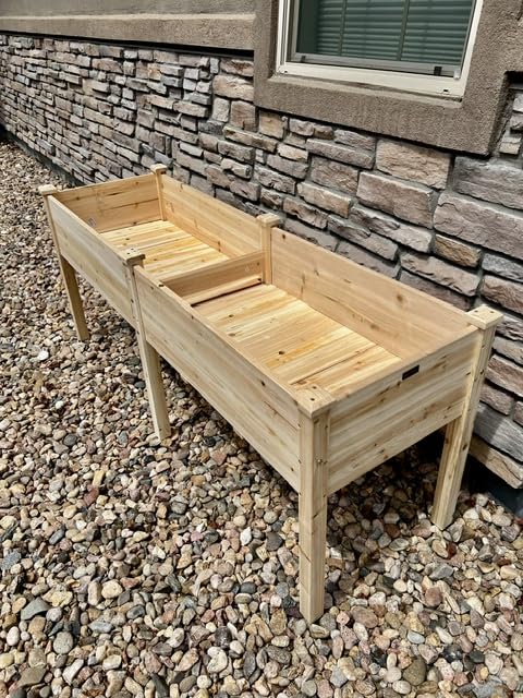 Best Choice Products 72x24x30in Raised Garden Bed, Elevated Wood Planter Box Stand for Backyard, Patio, Balcony w/Divider Panel, 6 Legs, 300lb Capacity - Acorn Brown customer photo 2