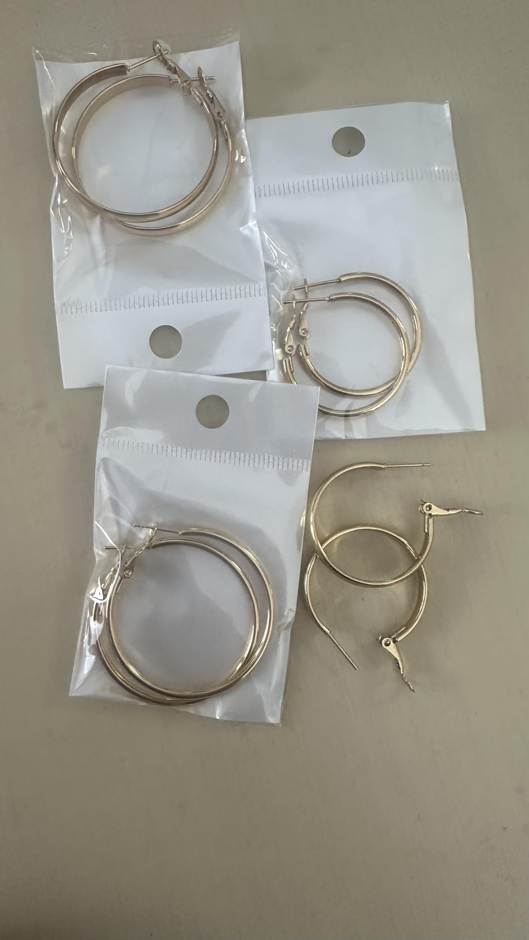 4 Pairs Silver Gold Hoop Earrings for Women | 14K Gold Plated Hoop Earrings Set Hypoallergenic Earring Lightweight Dangle Earrings Set customer photo 1