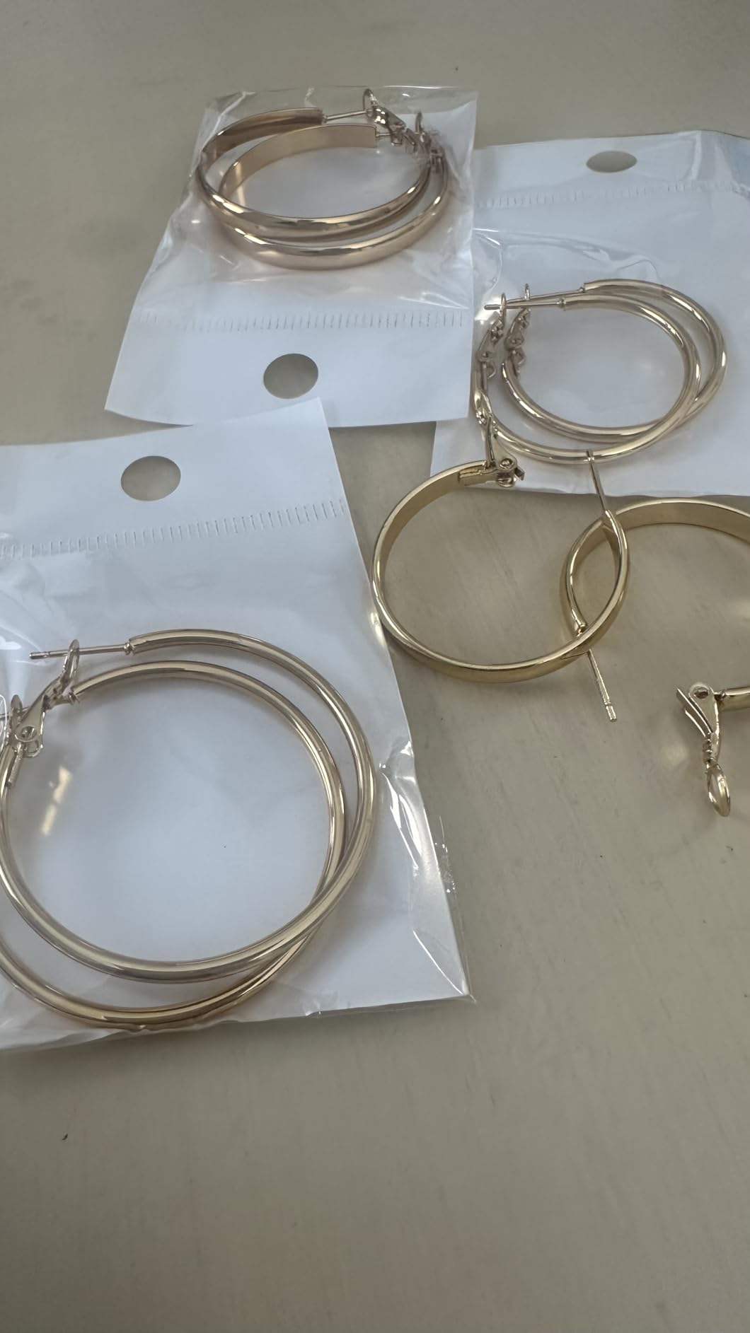 4 Pairs Silver Gold Hoop Earrings for Women | 14K Gold Plated Hoop Earrings Set Hypoallergenic Earring Lightweight Dangle Earrings Set customer photo 2
