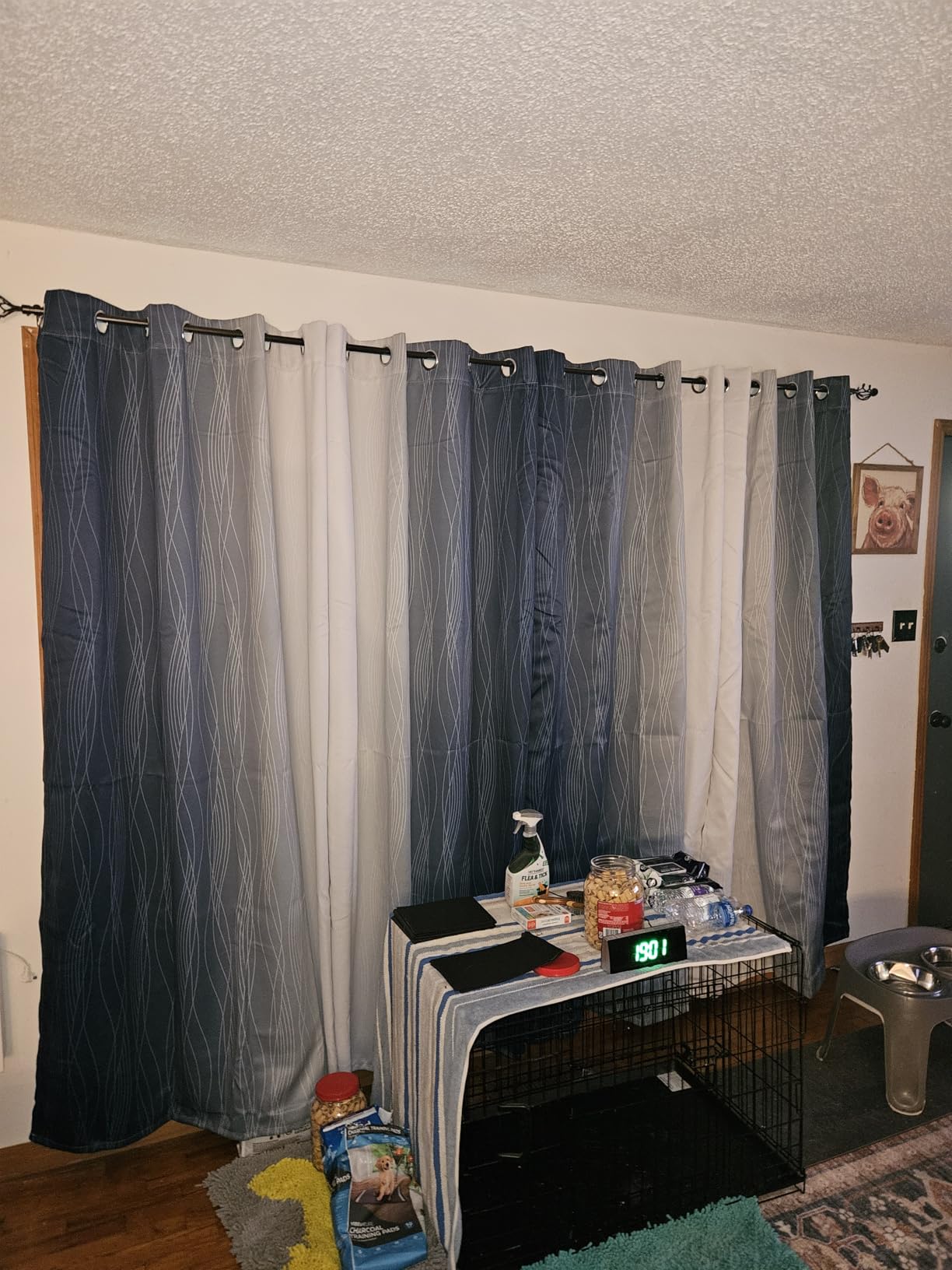 Estelar Textiler Navy Blue and Greyish White Blackout Curtains for Bedroom 84 Inches Long, Full Room Darkening Grommet Curtains for Living Room,Thermal Insulated Ombre Drapes,52Wx84L,2 Panels customer photo 1