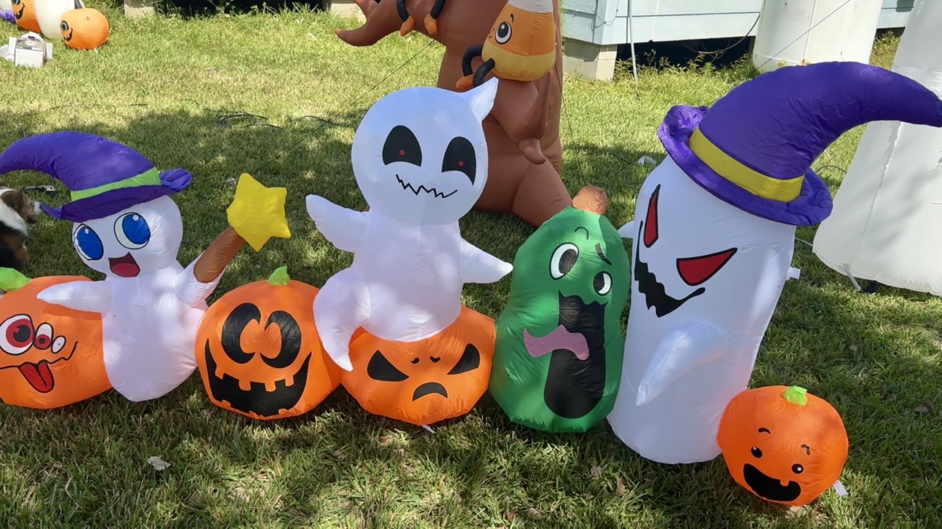 8 FT Halloween Inflatables Blow up Outdoor Decoration, Inflatable Ghost with Pumpkin Led Light Inflatables Outdoor Decor Blow Up Inflatables for Holiday Party Lawn Yard Garden Décor customer photo 1