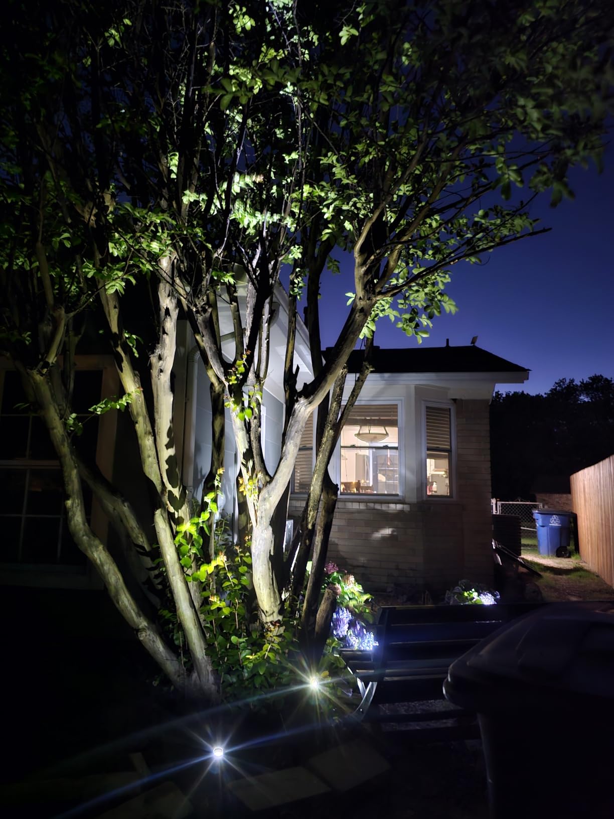 T-SUNUS Solar Garden Spot Lights, LED Solar Landscape Light Outdoor IP65 Waterproof 9.8ft Cable, Separated Solar Panel, Auto ON/Off for Garden, Driveway, Pathway, Pool Area (White 6000K) customer photo 2
