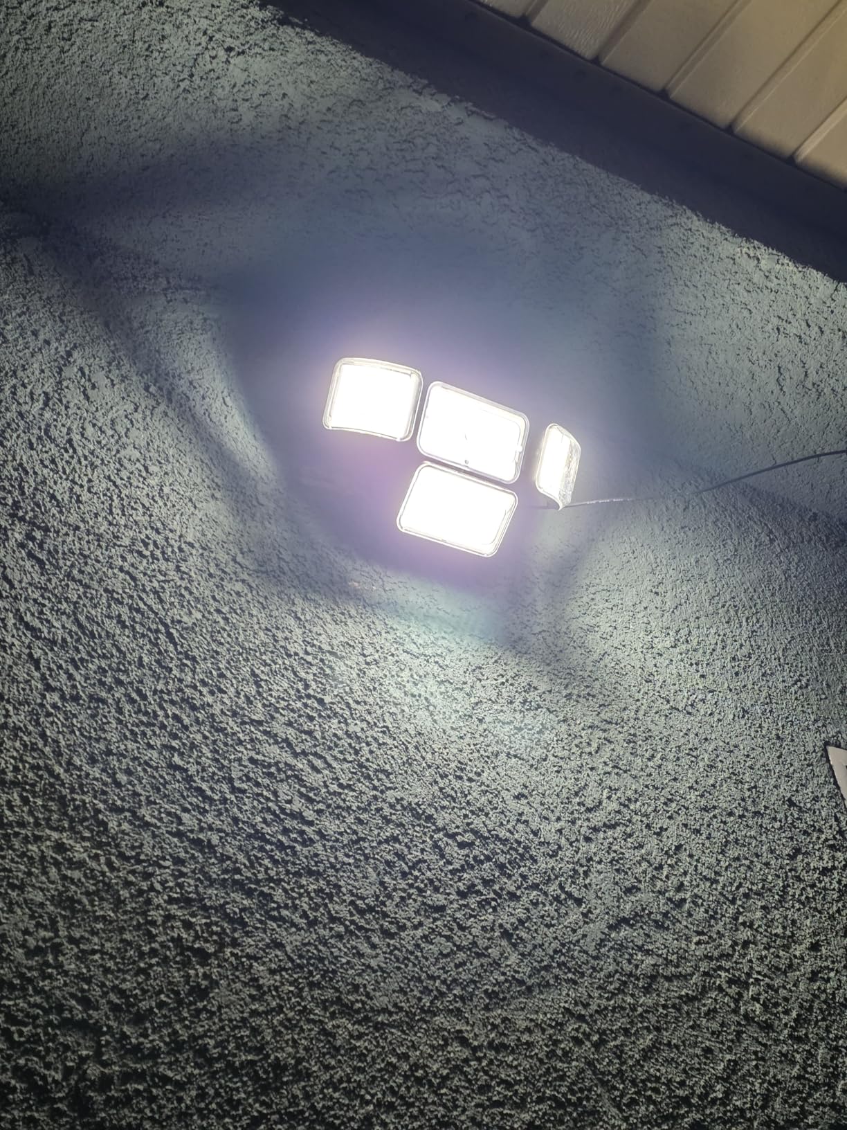 CLAONER Solar Outdoor Lights Motion Sensor 3500LM 288 LED Solar Security Lights with Remote Control IP67 Waterproof 4 Heads Solar Flood Lights with 16.4ft Cable 4 Modes Wall Lights(2 Pack) customer photo 1