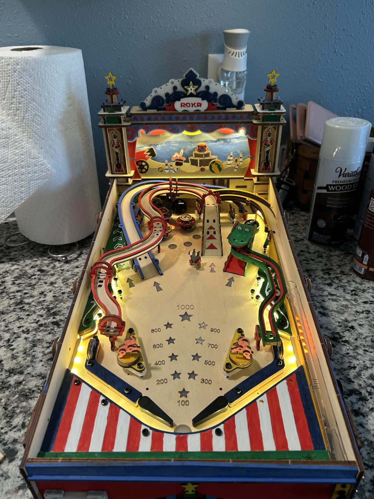 ROKR Miniature Pinball Machine-3D Wooden Puzzles for Adults-DIY Wood Model Kits for Adults-Toy Gifts for Ages 14 and Up customer photo 1