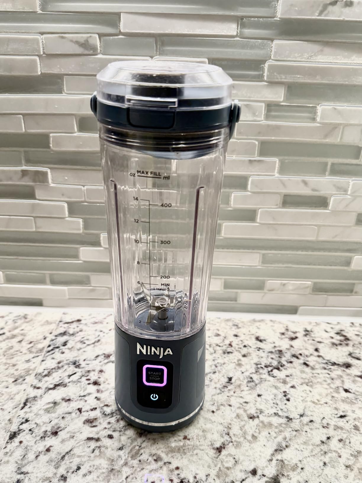 Ninja Blast Portable Blender, Cordless, 18oz. Vessel, Personal Blender for Shakes & Smoothies, BPA Free, Leakproof Lid & Sip Spout, USB-C Rechargeable, Dishwasher Safe Parts, Denim Blue | BC151NV customer photo 1