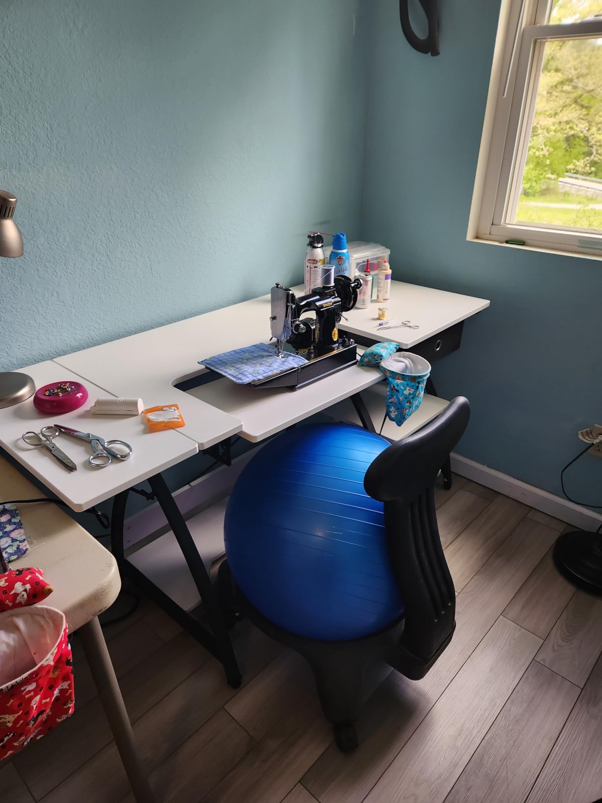 Comet Plus Hobby and Sewing Table with Side and Lower Shelf - Can Also Be Used as Computer Desk customer photo 1