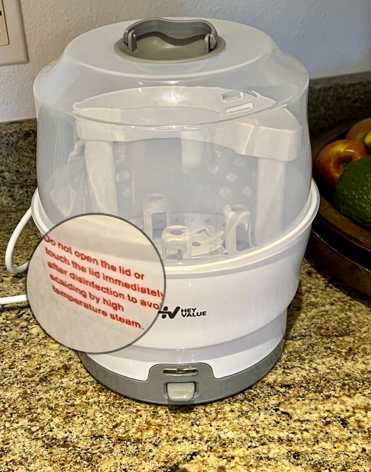 HEYVALUE Ease-Steam Bottle Sterilizer, Compact Baby Bottle Sterilizer, Fast One-Touch Operation, Electric Sterilizer for Baby Bottles & Breast Pump Parts customer photo 2