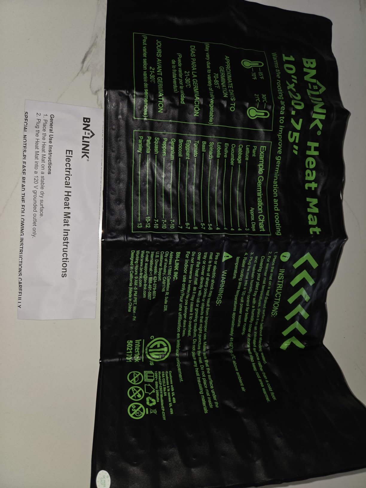 BN-LINK Durable Seedling Heat Mats for Seed Starting 10