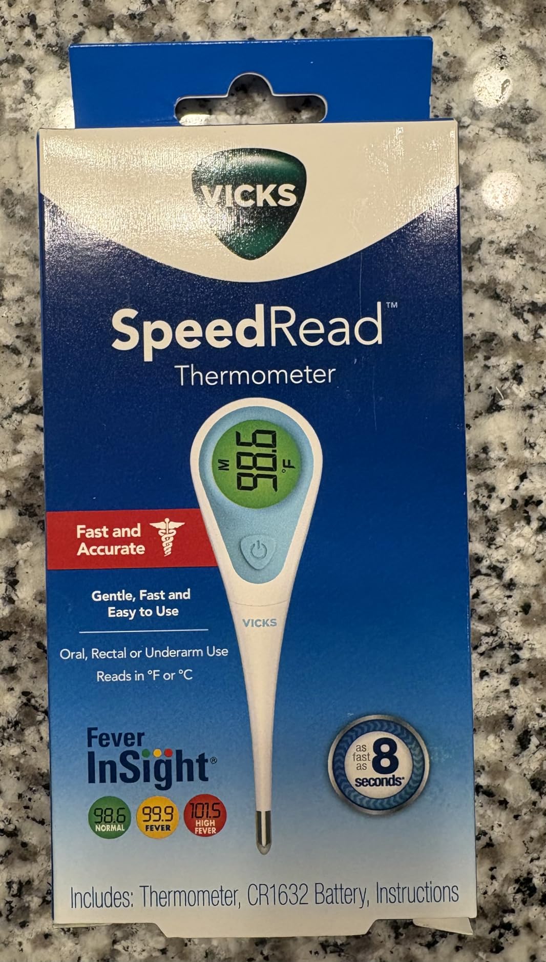 Vicks SpeedRead Digital Thermometer for Baby, Kids & Adults, Color-Coded Readings, Oral, Baby Rectal Thermometer or Under The Arm, Water Resistant customer photo 1