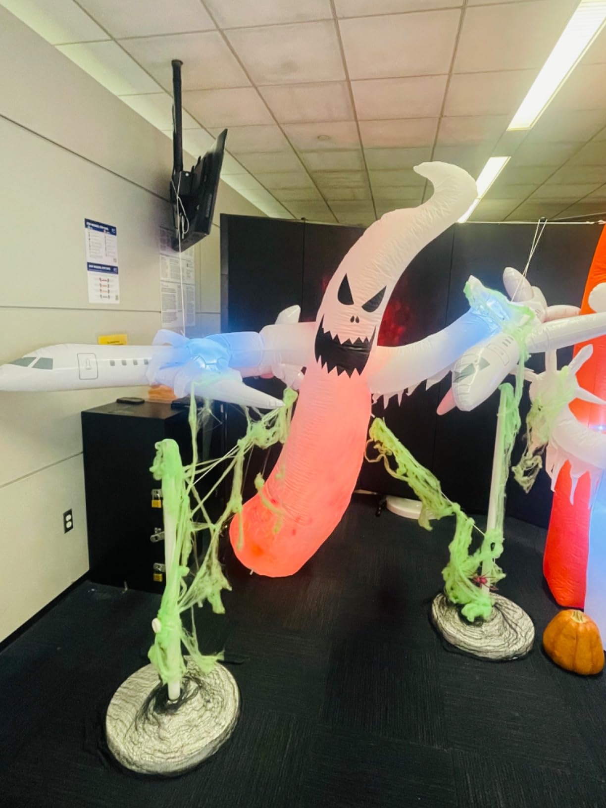 MGparty 8 FT Tall Halloween Inflatables Ghost Outdoor Decorations Blow Up Yard Scary Ghost with Built-in LEDs Red Disco Light for Lawn Garden Holiday Party customer photo 1