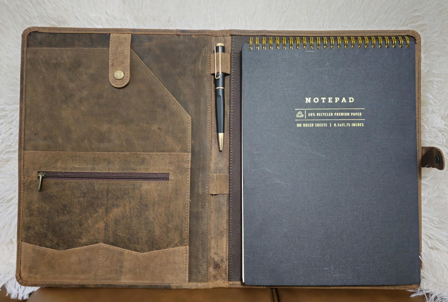 Leather Portfolio, Leather Binder with Pen, Leather Portfolio for Men and Women, Leather Padfolio, Leather Folder, Portfolio Binder, Business Portfolio Men and Women customer photo 1