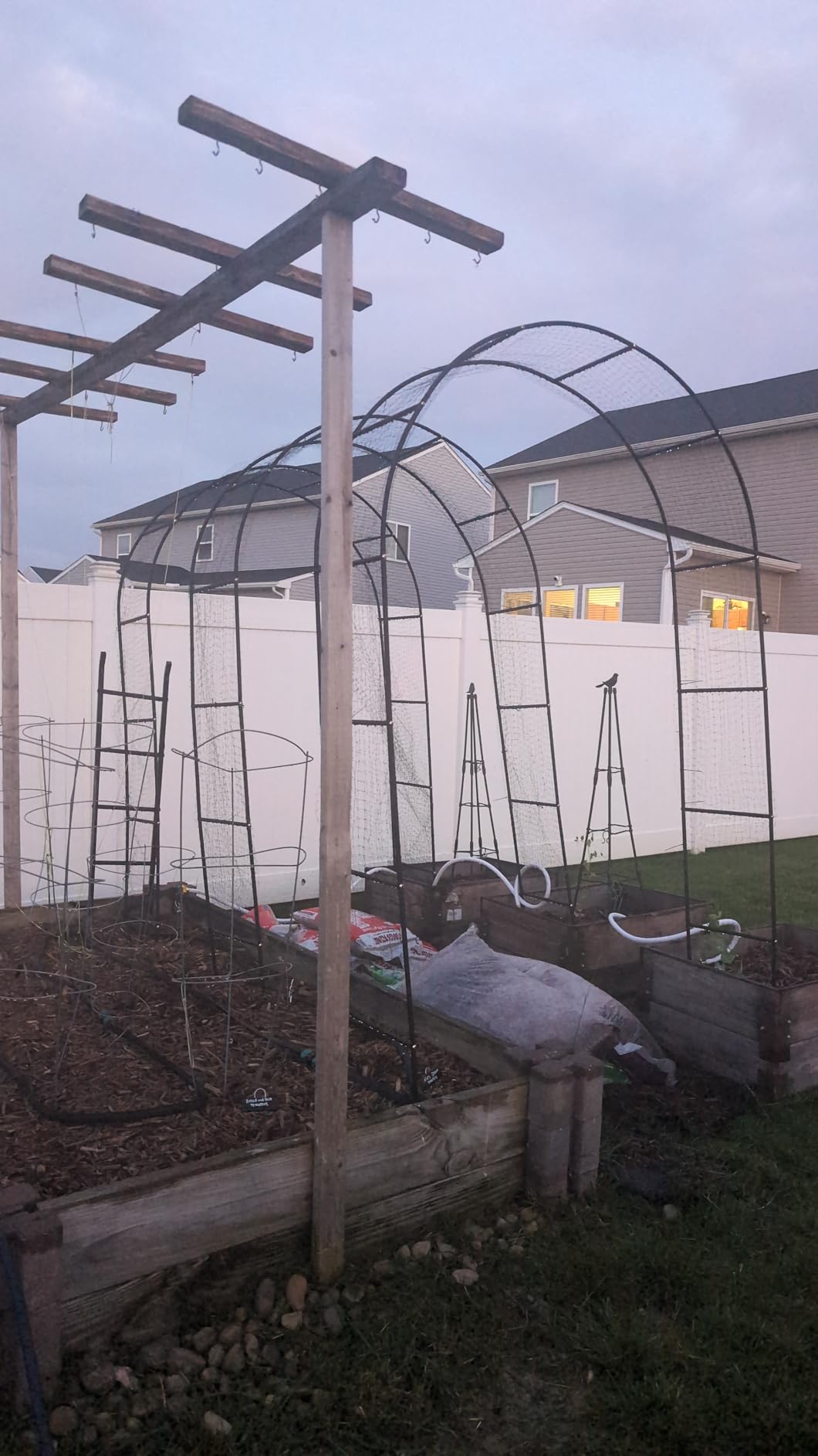 RUBFAC 7.8ft Garden Arch, Metal Trellis for Climbing Plants Outdoor | Black Garden Arbors, Plant Stand Outdoor Archway Frame for Backyard Decor, Halloween Christmas Fall Party Decorations customer photo 2