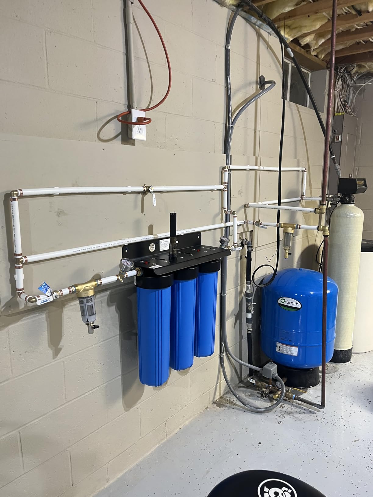 Waterdrop 3-Stage Whole House Water Filter System, Reduce Iron&Manganese,with Carbon &Sediment Filters,7-Stage Filtration,Reduce Lead,Chlorine,Odor,5 Micron WHF3T-FG,1