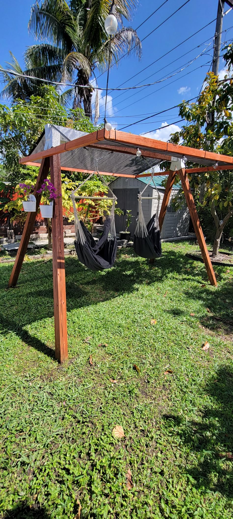 SONGMICS Hammock Chair, Load Capacity 500 lb, Hanging Chair with 2 Cushions, Large Hammock Swing with Chain and Pocket, for Indoor, Outdoor, Living Room, Bedroom, Slate Gray UGDC197G02 customer photo 1