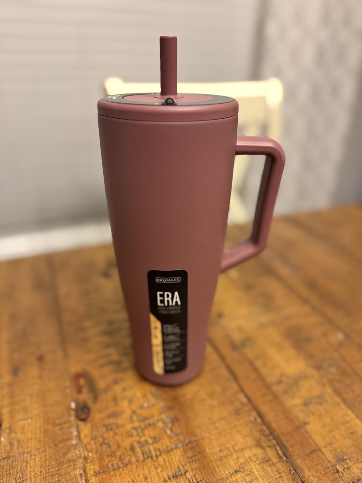 BrüMate Era 40 oz Tumbler with Handle and Straw | 100% Leakproof Insulated Water Bottle Tumbler with Lid and Flexible SoftSip Straw | Made of Stainless Steel | Cup Holder Friendly | 40oz (Rose Taupe) customer photo 1