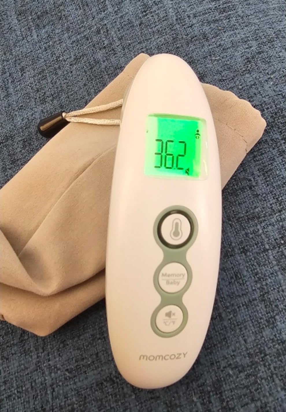 Momcozy Non-Contact Forehead and Ear Thermometer, Digital Infrared Thermometer for Adults and Kids, with Child Mode, Fever Alarm Function, Mute and Memory Functions, Fast and Accurate Measurement customer photo 1