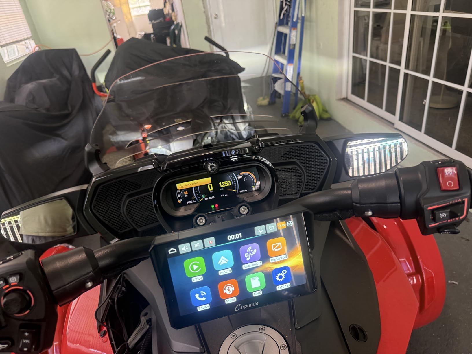Carpuride W702 for Motorcycle, 7 inch Waterproof Touchscreen, Portable Apple Carplay/Android Auto GPS Navigation for Motorbike, Support Dual Bluetooth, Car GPS, Siri, Google Assistant, TF-64G customer photo 1