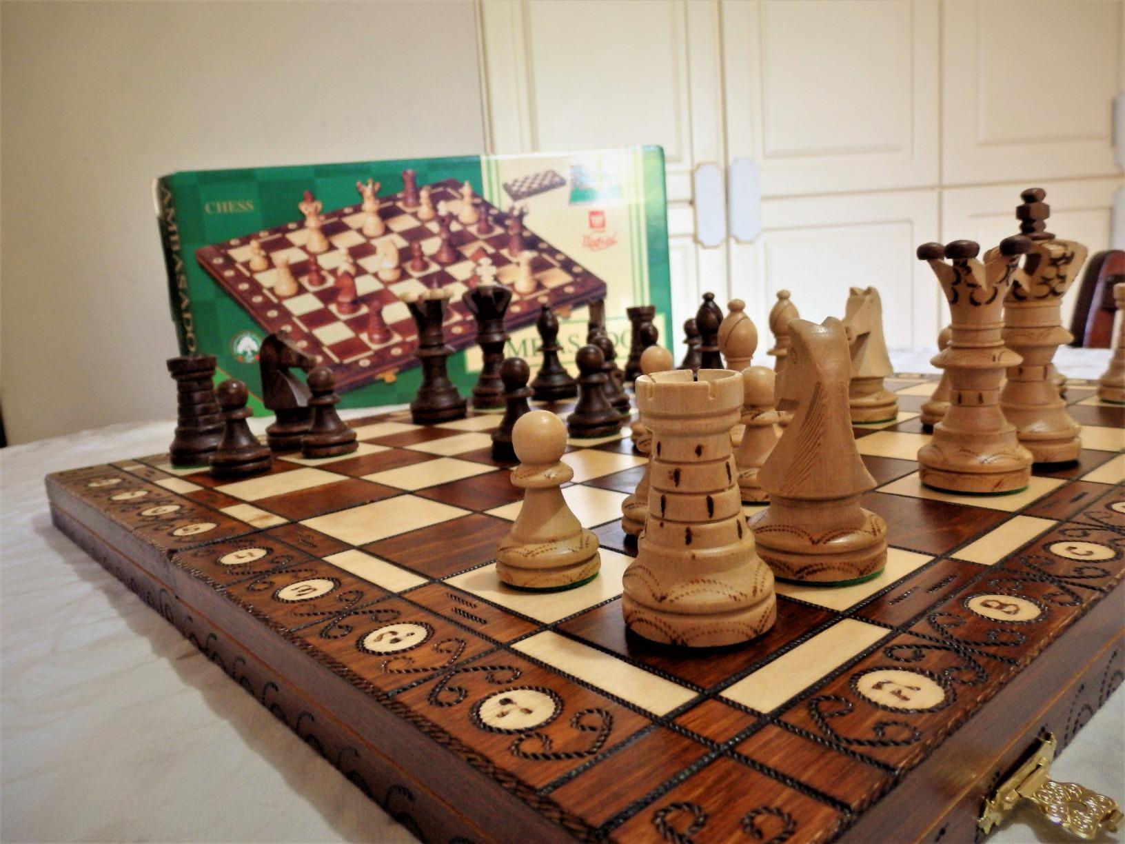 Wegiel Imperator 21-Inch Luxury Wooden Chess Set for Adults and Kids - Handcrafted from Premium Beech and Birch Wood - Unique Folding Design with Chess Piece Storage, Brown, Imperator - Brown customer photo 2