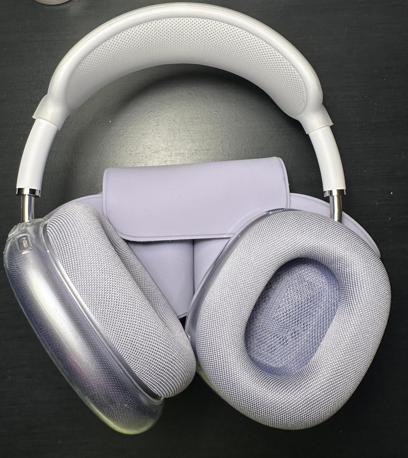 GEVO Upgraded Ear Cushions Replacement Earpads for Apple AirPods Max Headphones, Mesh Fabric Ear Pads Cover with Memory Foam and Magnet for AirPods Max (Silver) customer photo 1