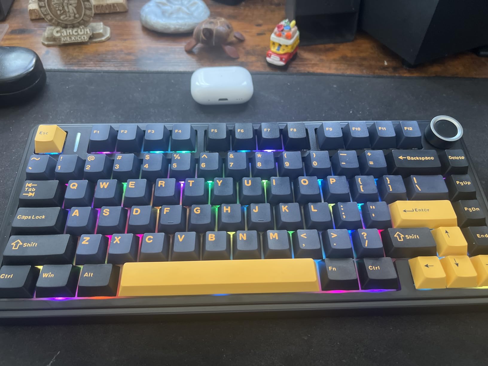 AULA F75 75% Wireless Mechanical Keyboard, Hot Swappable Creamy Keyboard, Pre-lubed Reaper Switches RGB Backlit Gaming Keyboards, 2.4GHz/Type-C/BT5.0 customer photo 1
