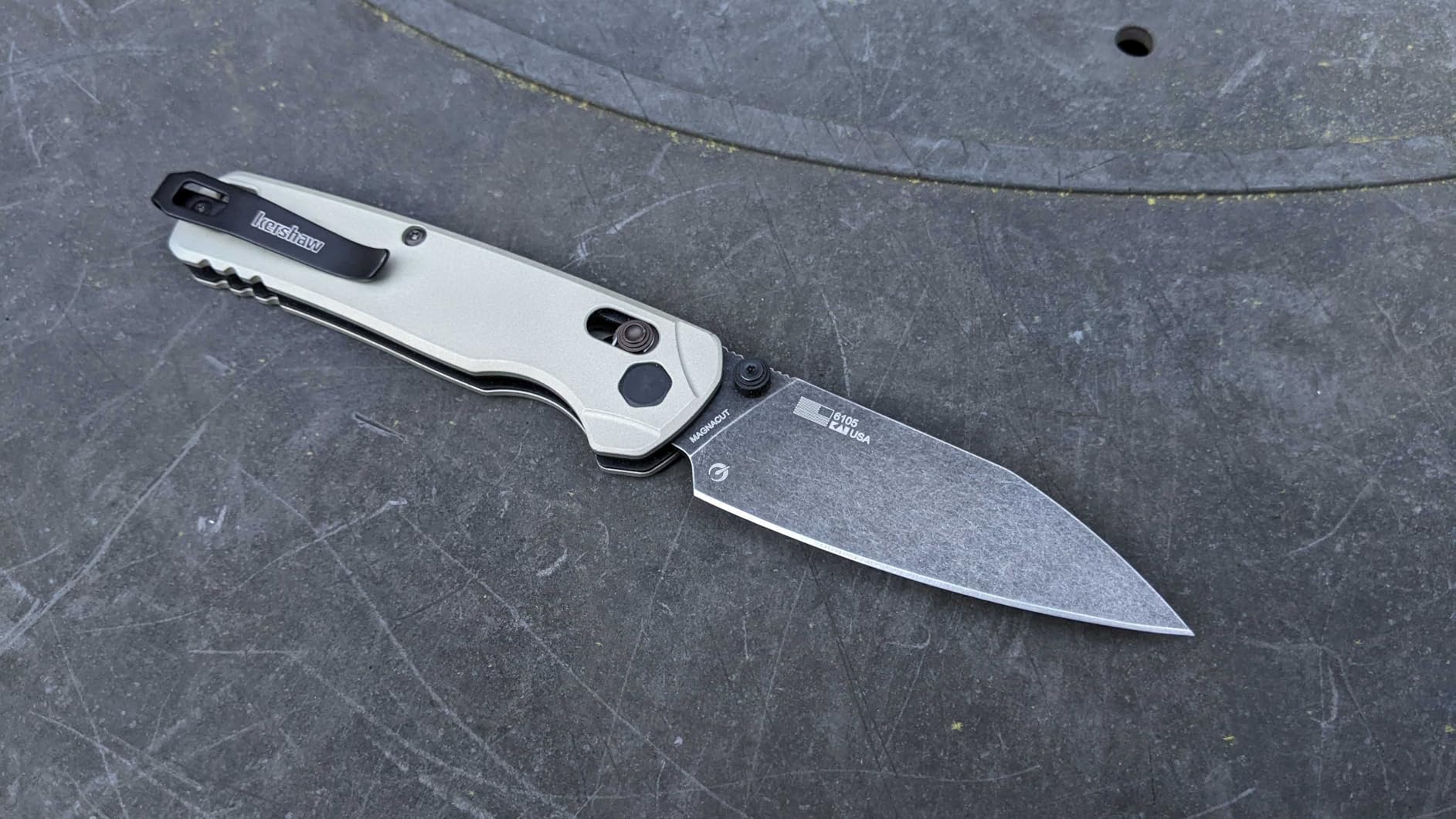 Kershaw Bel Air Pocket Knife, Made in the USA, 3.4 inch CPM MagnaCut Steel Blade, EDC Design, Duralock Locking Mechanism customer photo 1