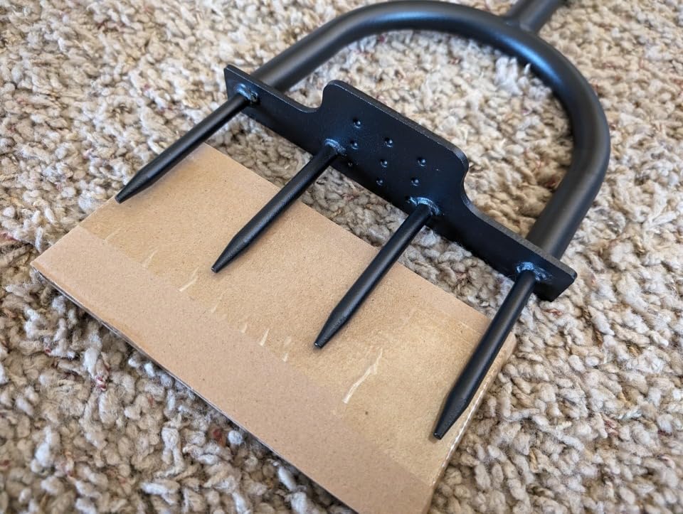 Colwelt Lawn Aerator Tool 38inch, Heavy Duty Grass Spike Aerator for Compacted Soil Aeration, Manual Lawn Air Aerators Tool with,Wide Foot Plate, Rugged Steel Spikes 3.5'' in Length, 2/5'' in Dia. customer photo 2