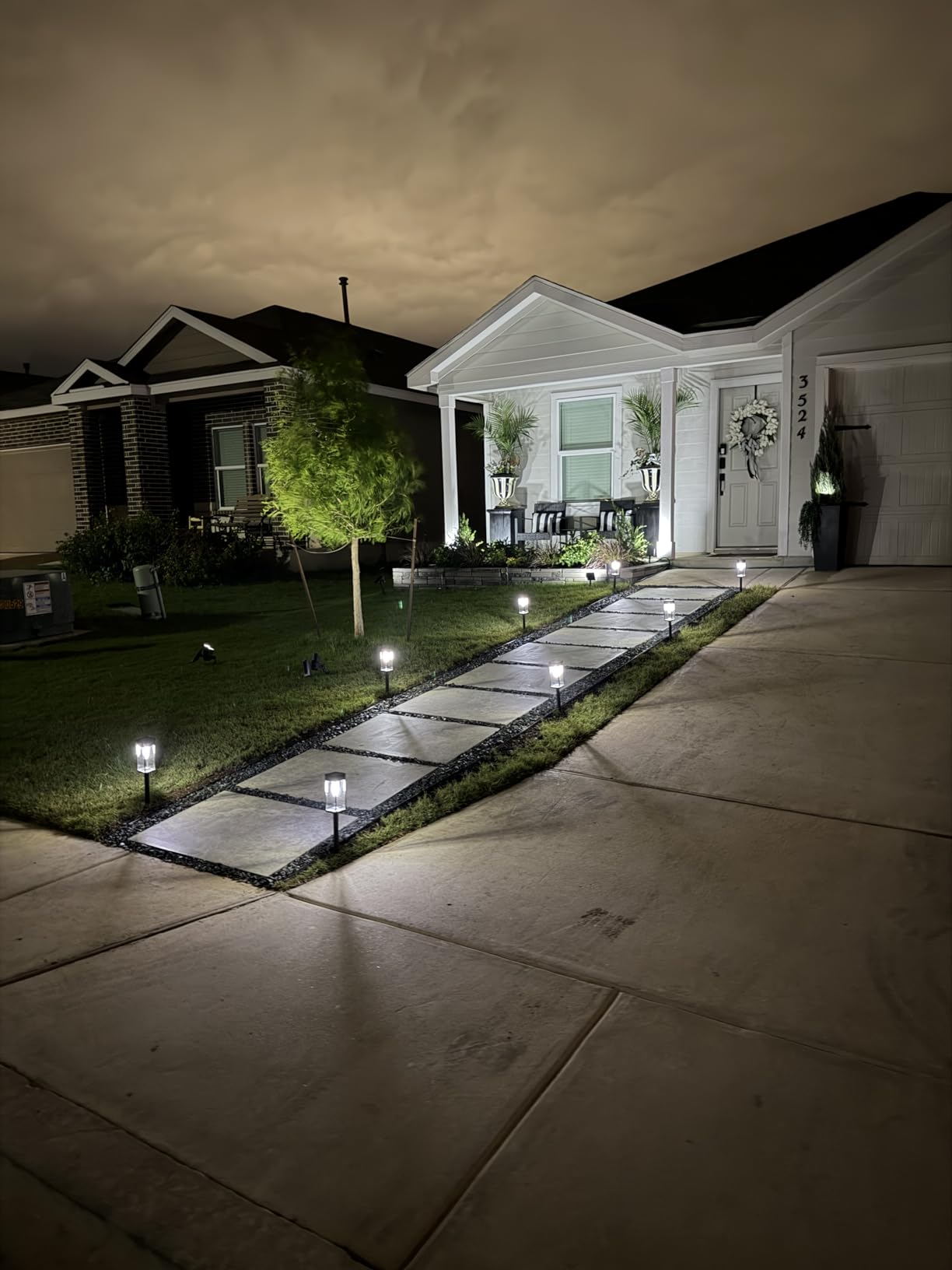ALFIOT Solar Pathway Lights Outdoor, 8 Pack Bright Solar Lights Outdoor, Auto On/Off, IP65 Waterproof Solar Garden Lights Solar Powered Landscape Lighting for Yard Patio Walkway Driveway Pathway customer photo 1