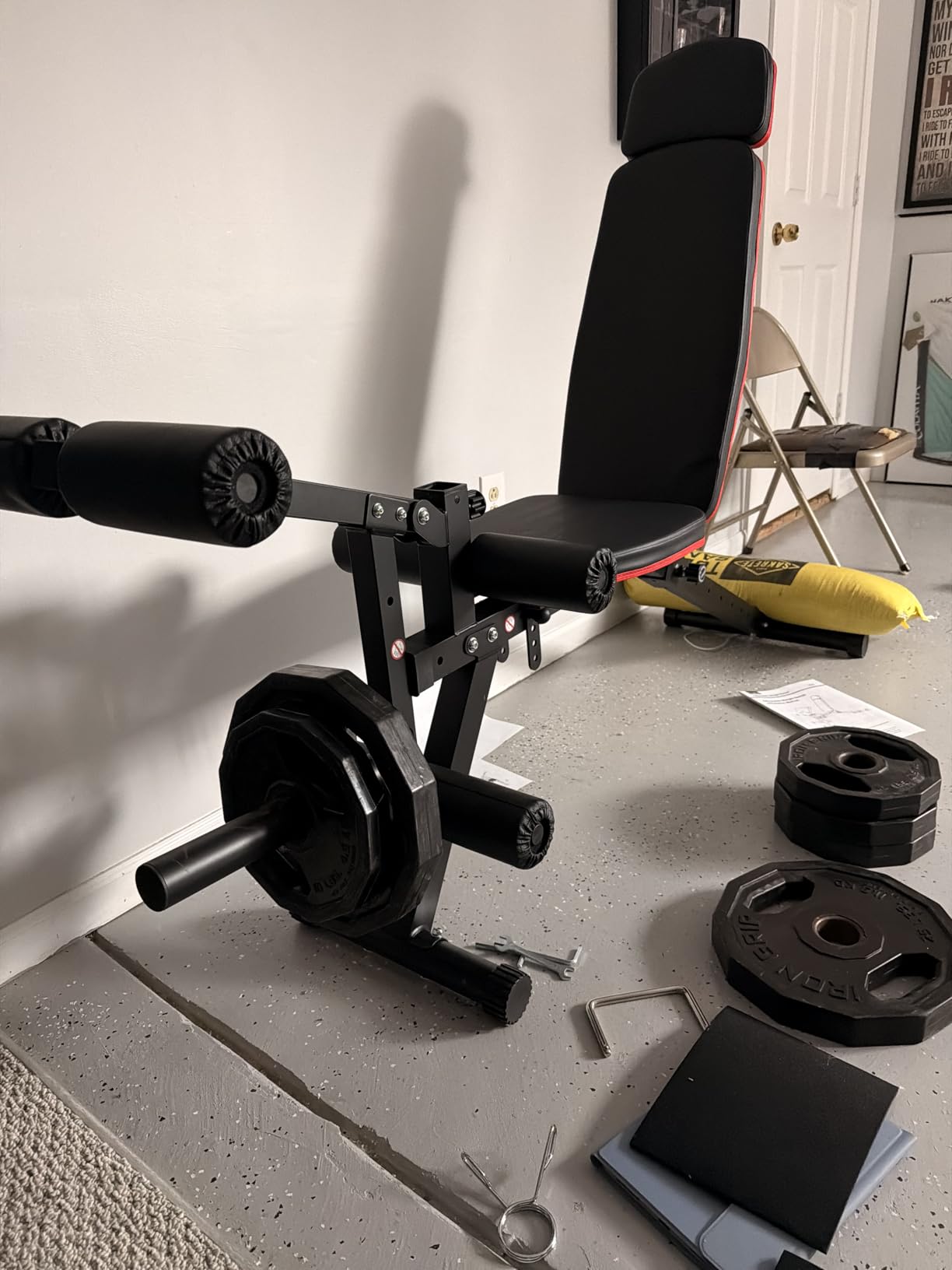 XDDIAS Workout Bench, Adjustable Weight Bench with Leg Extension and Leg Curl, Extended Headrest, 900LBS Preacher Curl Bench Incline Decline Flat Workout Bench for Home Gym Full Body Exercise customer photo 2