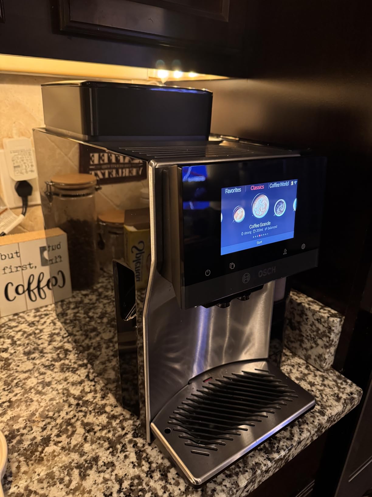 Bosch Fully Automatic Coffee and Espresso Machine - 36 Drinks, Double Cup Barista Style Super Coffee Maker - Touchscreen, Large Bean Capacity - Easy Clean, Maintenance - Silver - TQU60307 customer photo 1