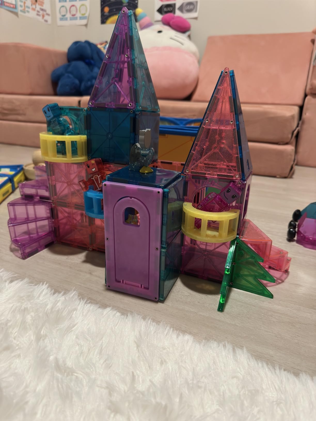 MAGNA-TILES Castle DLX 48-Piece Magnetic Construction Set, The Original Magnetic Building Brand customer photo 1