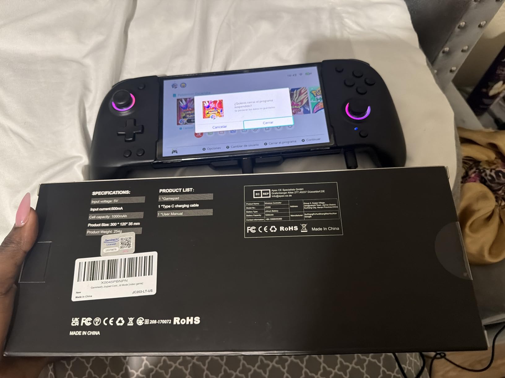 Gammeefy Switch Controllers Compatible with Nintendo Switch/Switch OLED, One-Piece Joypad Controller Replacement for Switch Pro Controller with 9 Lights Color, Turbo, Macro, KeyLinker APP, Game Boy Color customer photo 2