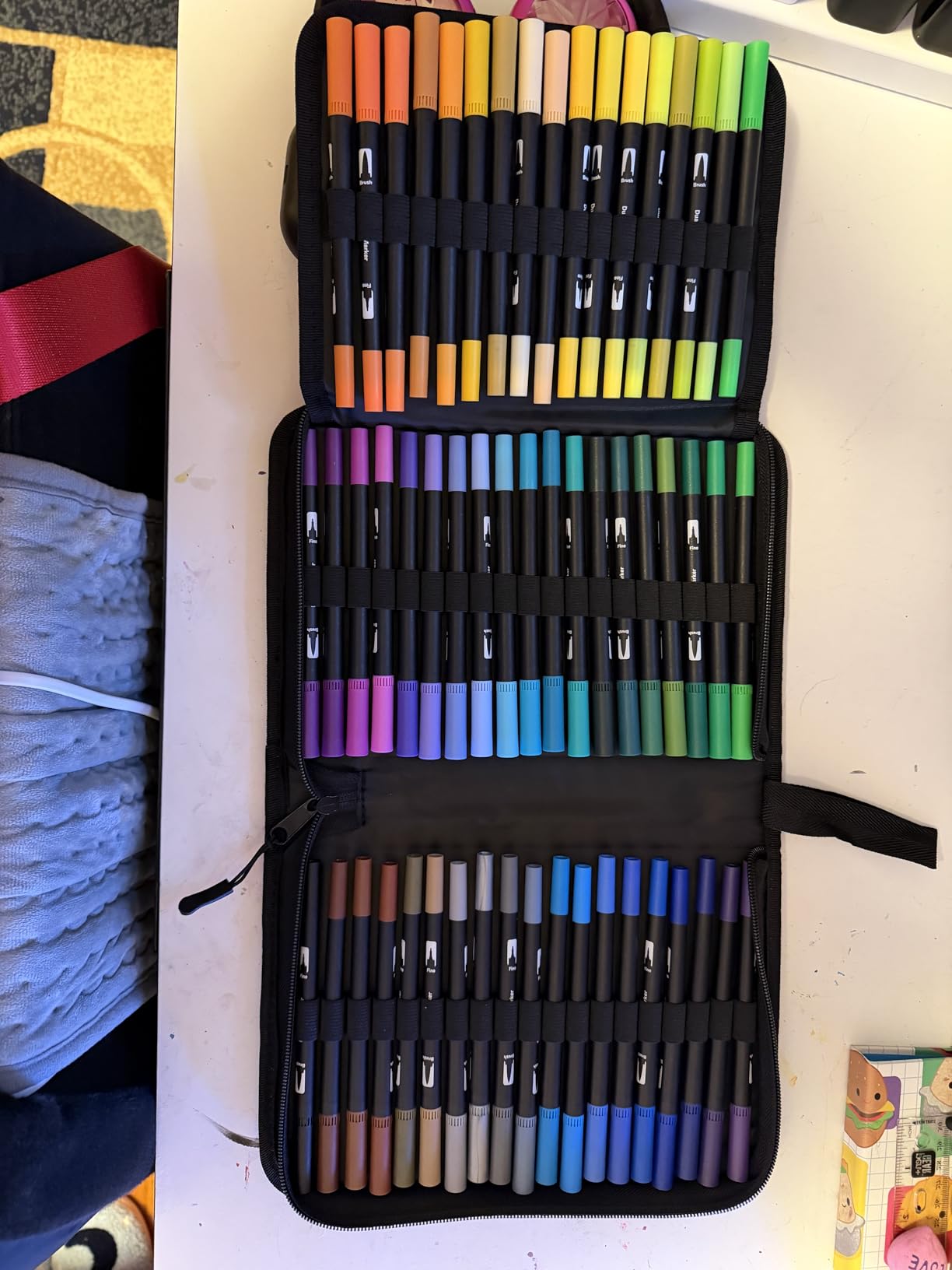 Artecho 72 Colors Markers for Adult Coloring Books, Dual Tip Markers for School, Fine and Brush Tip for Adults Coloring Books, Calligraphy, Drawing, Sketching customer photo 1