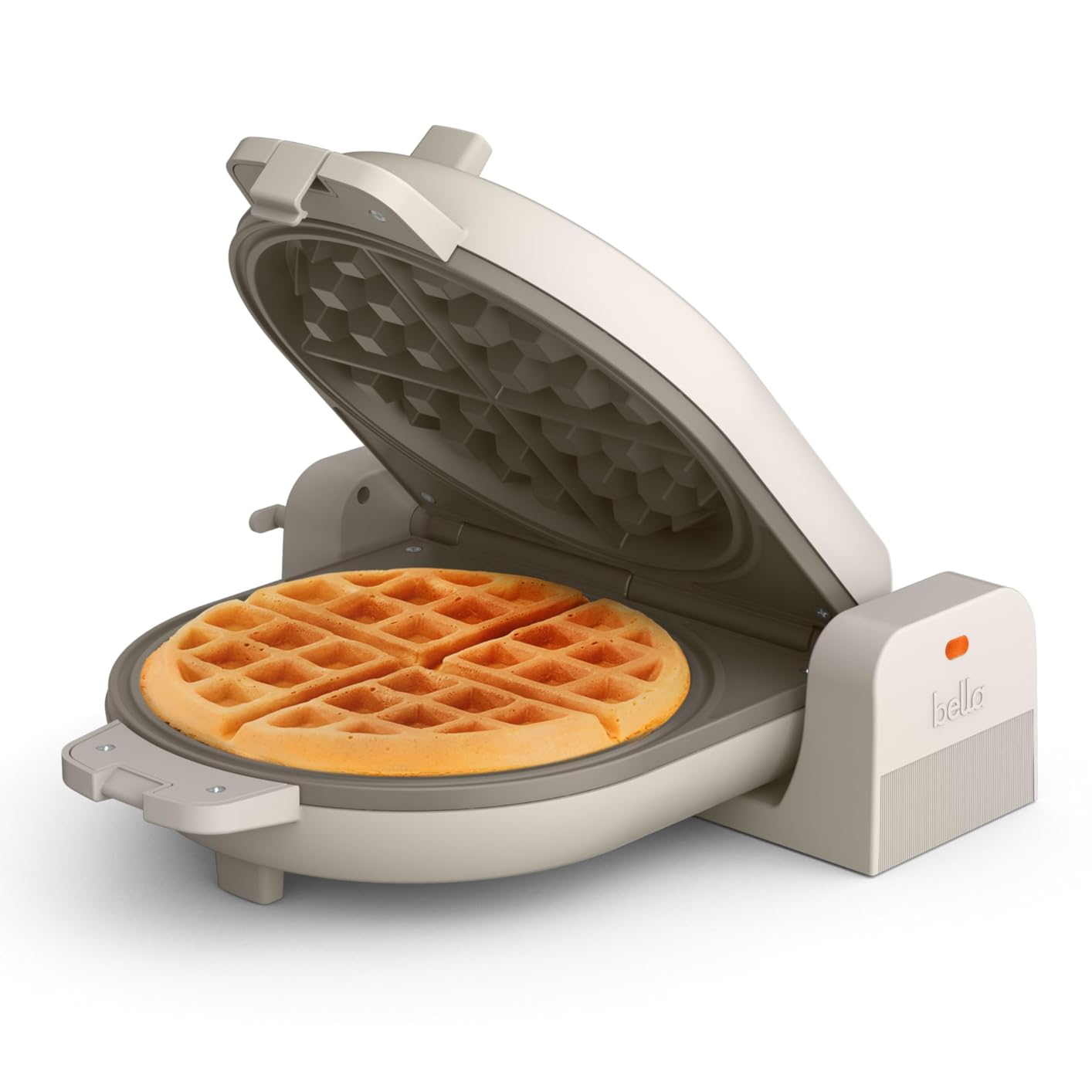 bella Flip-n-Store Waffle Maker with EverGood™ Ceramic Nonstick Coating, Fits-anywhere™ Kitchenware, Power Indicator Light, Cool Touch Handle & Cord Wrap, 7