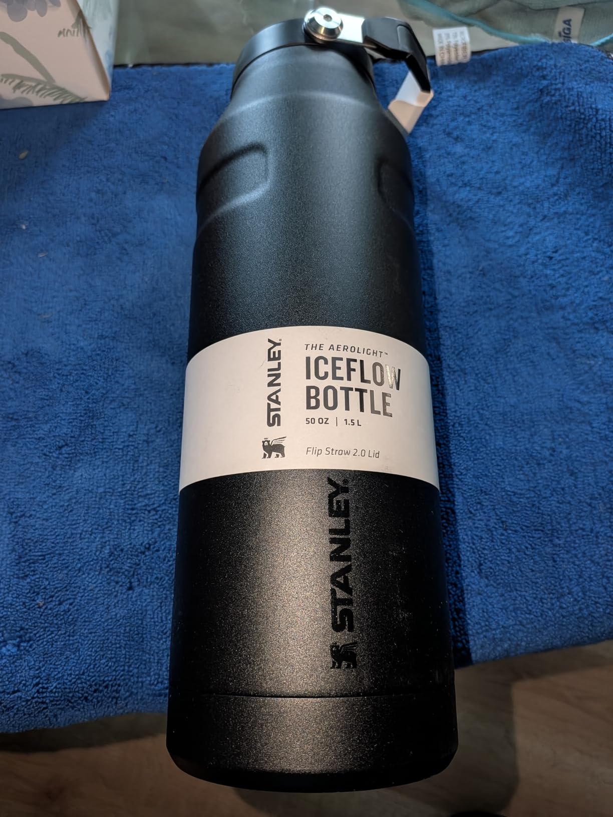 Stanley IceFlow Flip Straw 2.0 Water Bottle 24 OZ | Built-In Straw with Larger Opening | Lightweight & Leak-Resistant | Insulated Stainless Steel | BPA-Free | Navy customer photo 2