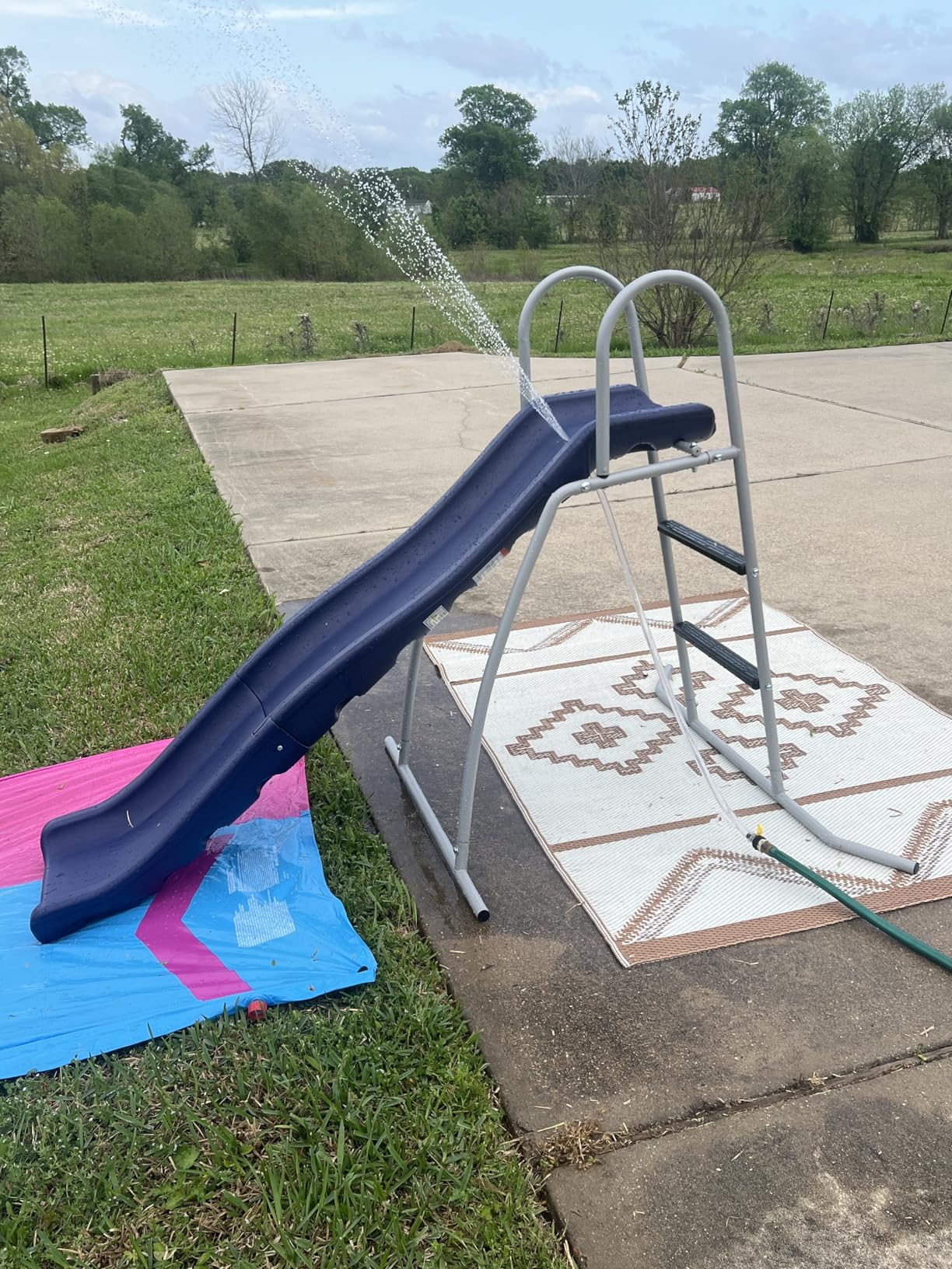 XDP Recreation 6 Foot Water Wave Slide with Built in Adjustable Sprinkler, Freestanding with Ground Pad and Hose Extension for Lawn Fun, Ages 3 to 8 customer photo 2