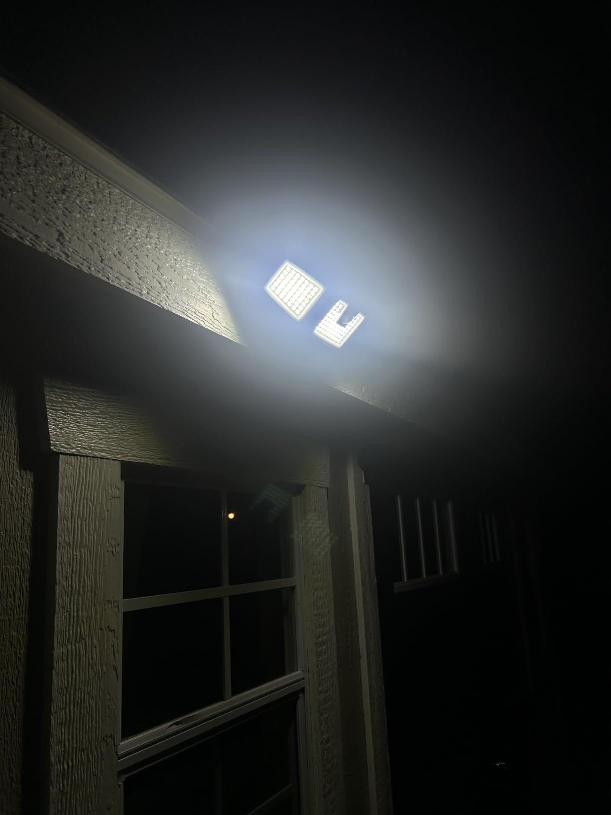 INCX Solar Lights Outdoor Waterproof, 3000 LM 156 LED Motion Sensor Outdoor Lights, 3 Heads Solar Powered Security Flood Light Motion Detected Spotlight for Patio Garage Yard Entryways, 2 Pack Black customer photo 2