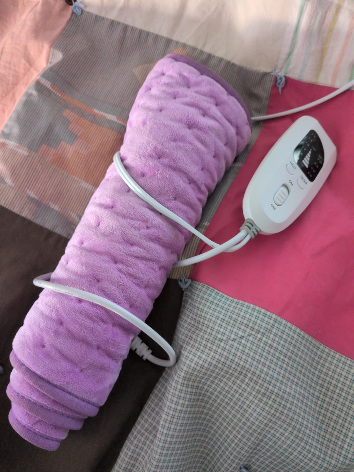 Deepsoon Heating Pad, Electric Heating Pads for Back,Neck,Moist Heating Pad for Abdomen Shoulder Knee Legs,Dry/Moist Heat&Auto Shut Off,Fathers Day Dad Gifts for Men Birthday,Light Gray,24x12 Inch customer photo 2